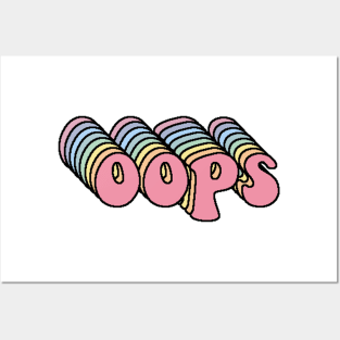 Retro Rainbow Oops Trendy Design Posters and Art